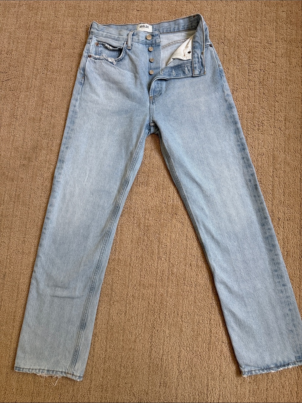 Agolde Light Wash Straight Leg Jeans